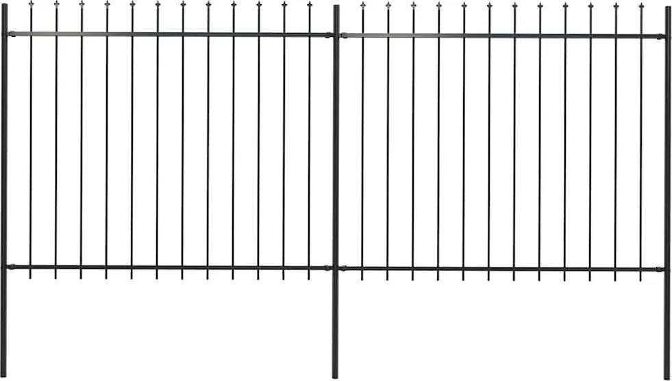 vidaXL Gard de grădină cu vârf tip suliță din oțel, 359x150 cm, negru