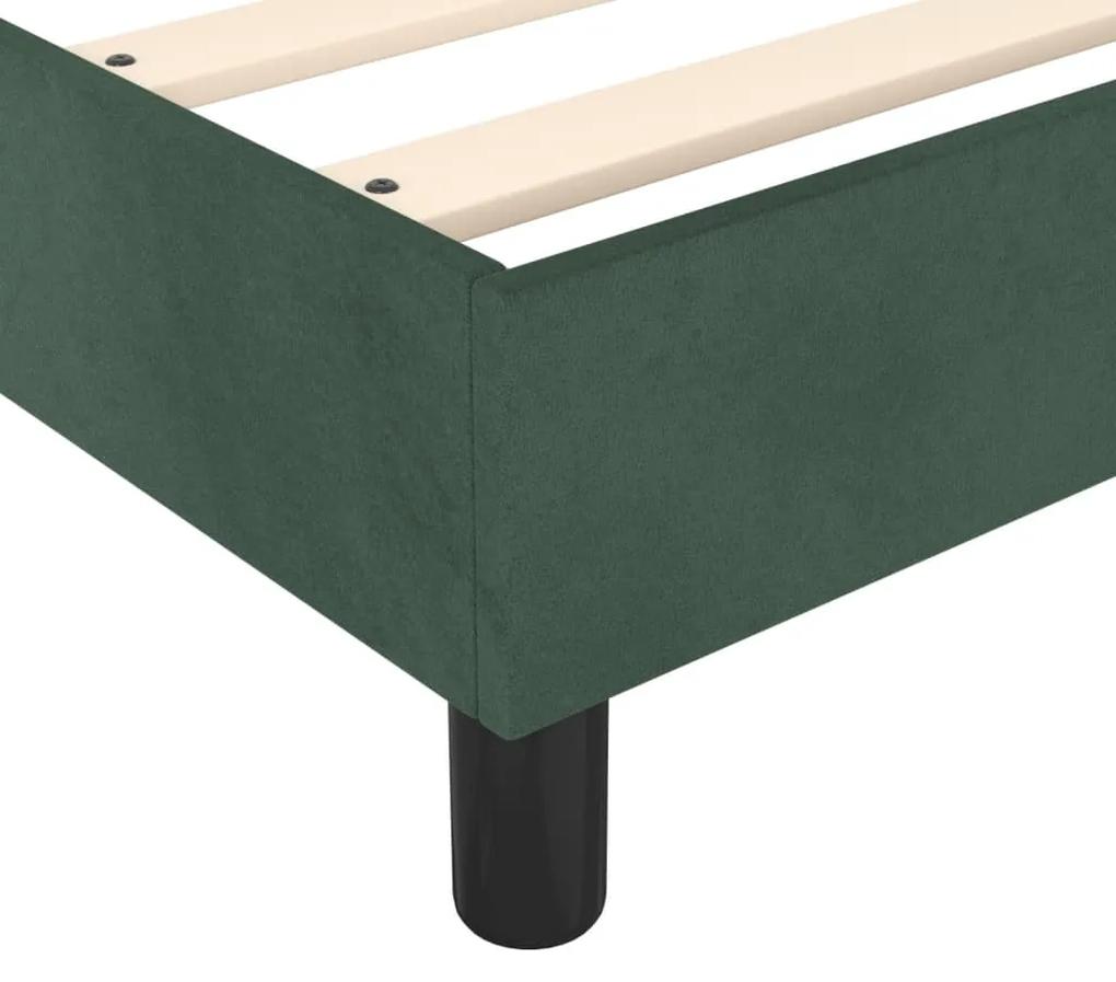 Cadru de pat box spring, verde inchis, 200x200 cm, catifea Verde inchis, 25 cm, 200 x 200 cm