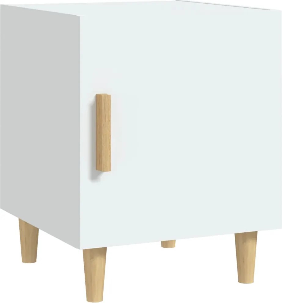 vidaXL Noptieră, alb, lemn prelucrat