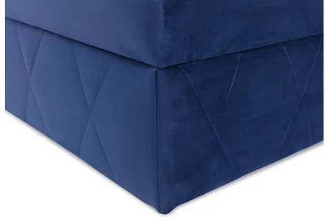 Pat matrimonial 140 cm Tebsano (albastru) (cu somieră și saltea) (cu sp. depozitare). Promo -17%. 1104197