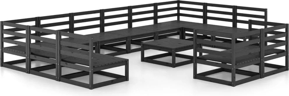 vidaXL Set mobilier de grădină, 13 piese, lemn masiv de pin