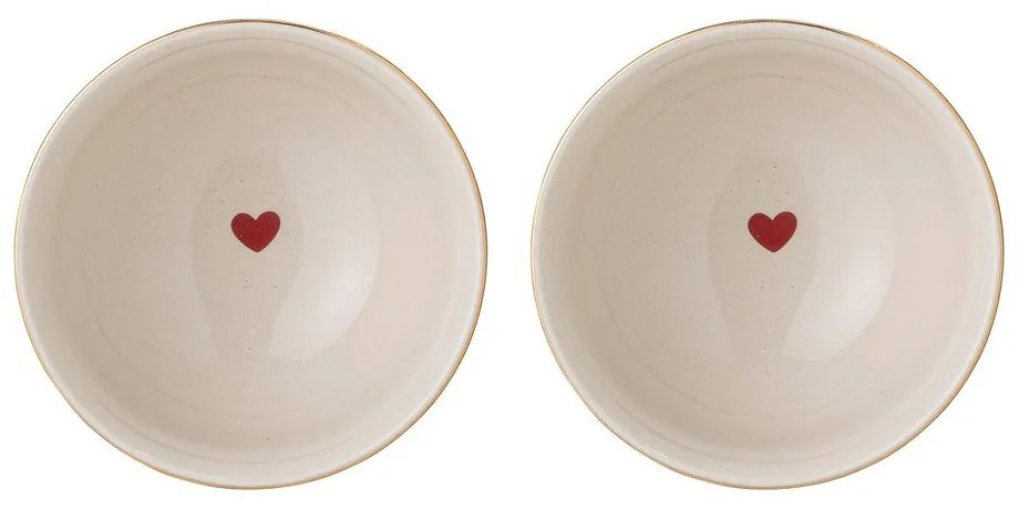 Boluri mici crem 2 buc. din gresie 500 ml cu model de Crăciun Jolly – Bloomingville