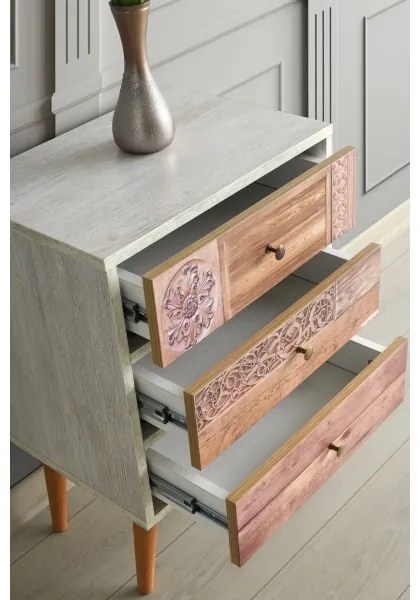 Scrin LIZA 68x50 alb/maro