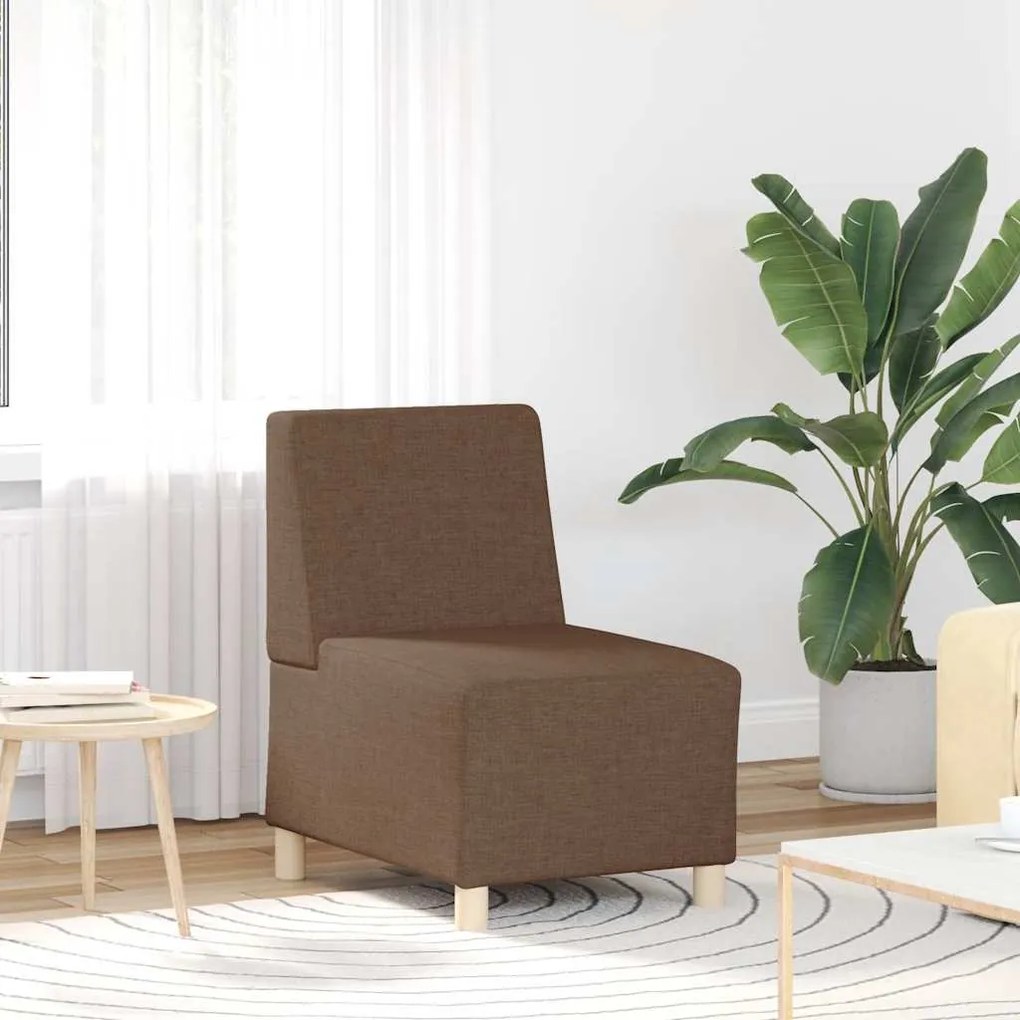 vidaXL Canapea Scaun fără brațe, maro, 55 cm, material textil