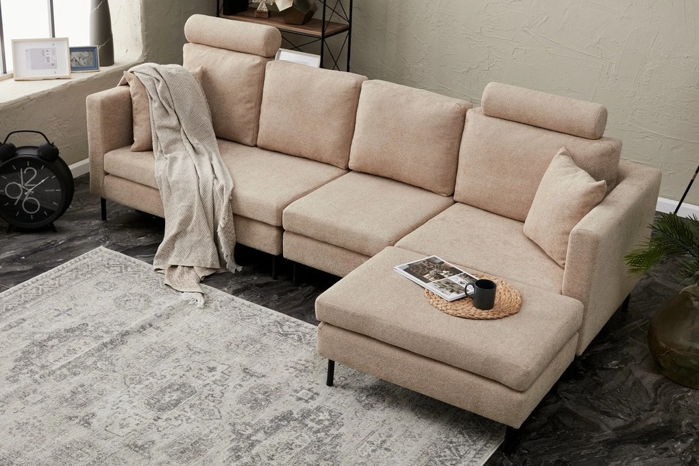 Canapea de colț Nova - Beige, Black