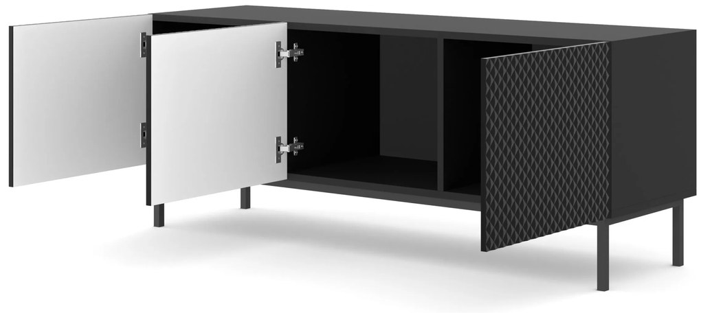 Masă TV C 3D 150 Rowanna (Negru lucios). 1125050