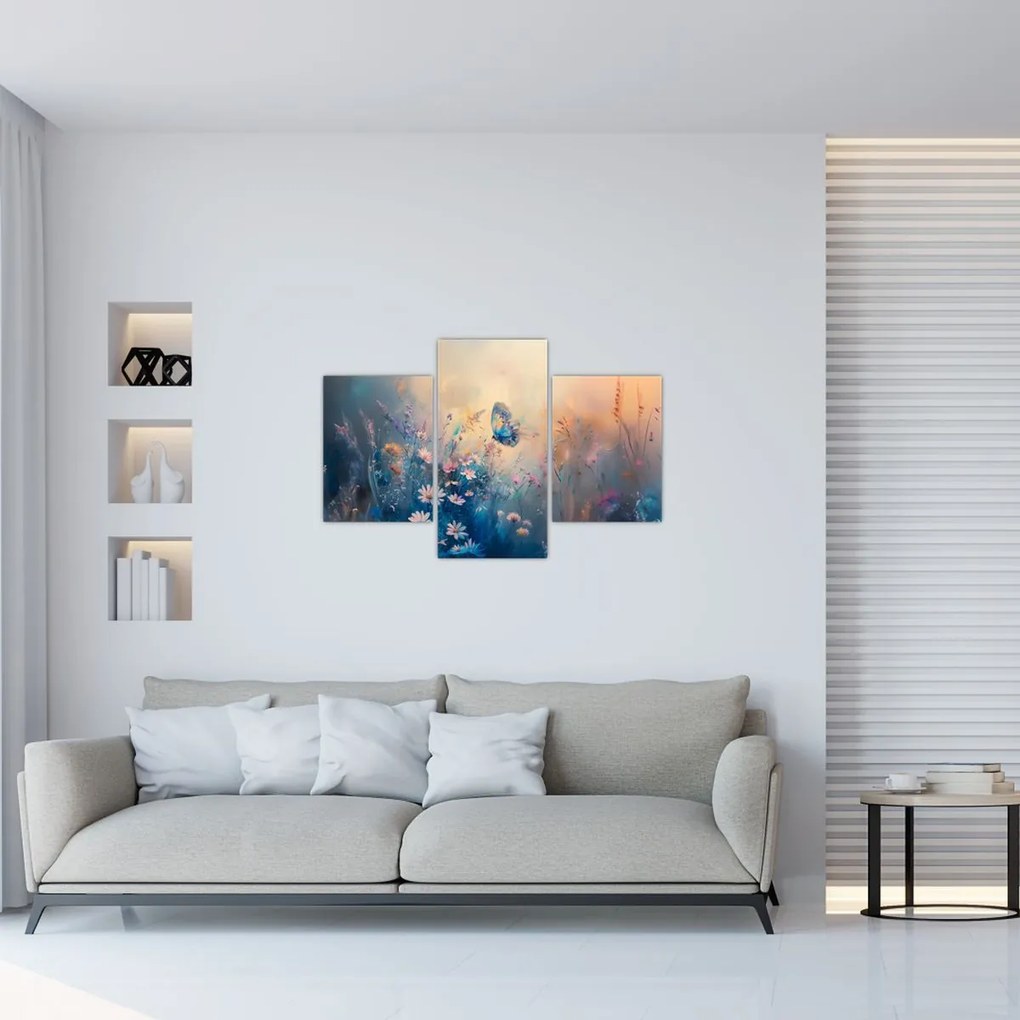 Tablou - Pajiște cu Fluture (90x60 cm)