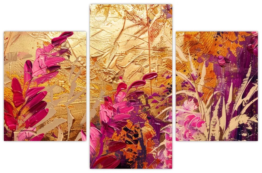 Tablou - Pictură abstractă de flori II. (90x60 cm)