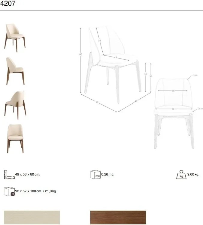 Scaun Lux tapitat cu piele sintetica Cream