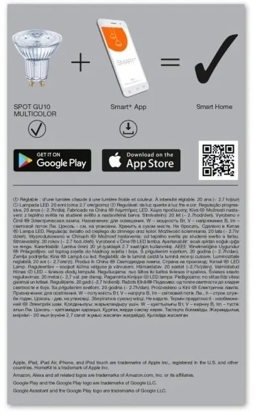 SET 3x LED RGBW Bec dimabil SMART+ GU10/4,9W/230V 2700K-6500K - Ledvance