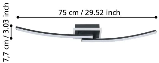 Plafonieră LED Eglo 901217 LUNGOLAGO LED/12W/230V 4000K negru