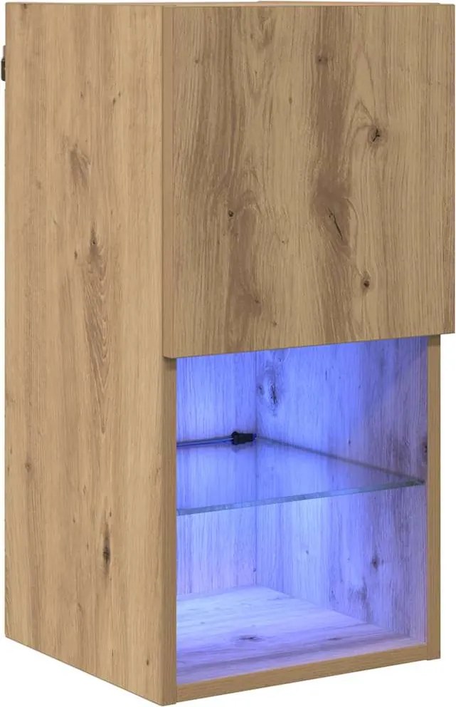 vidaXL Sistem de TV montat pe perete Stejar Artizanal Lemn compozit