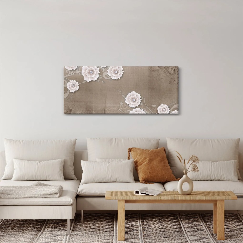 Tablou - Draperie cu flori (120x50 cm)