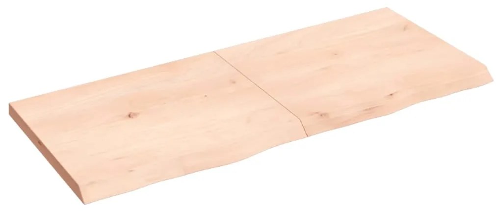 363576 vidaXL Poliță de perete, 120x50x(2-4)cm, lemn masiv de stejar netratat