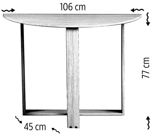 Masă MIDDLE 77x106 cm albă