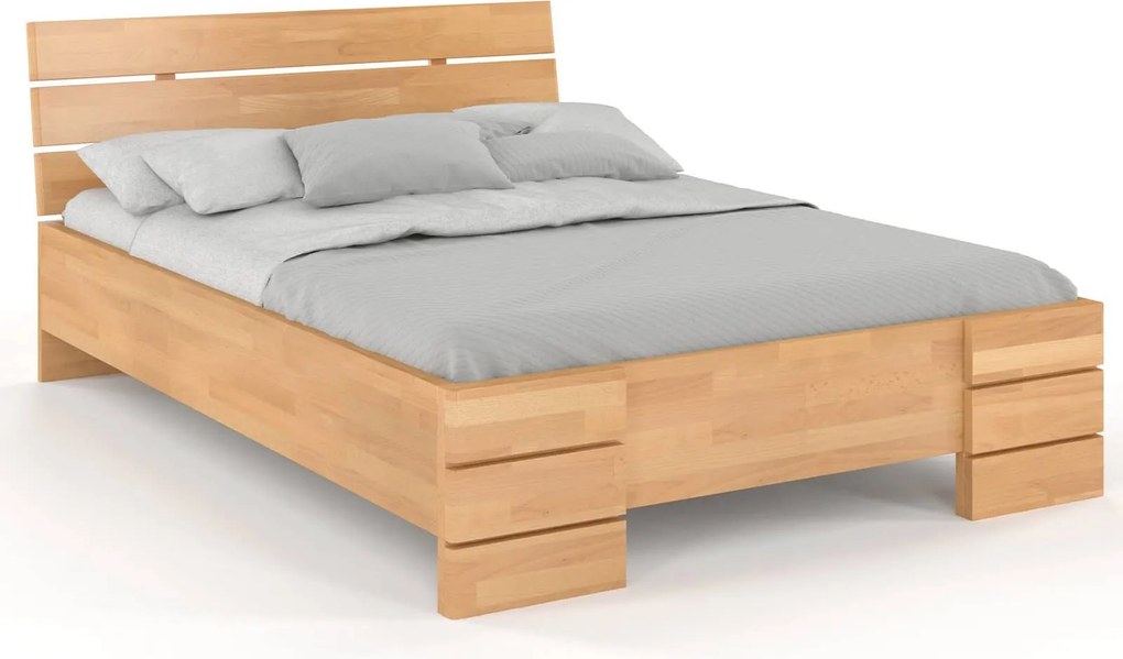 Pat lemn masiv Înalt TerraCraft Fag Personalizabil - 200x200cm