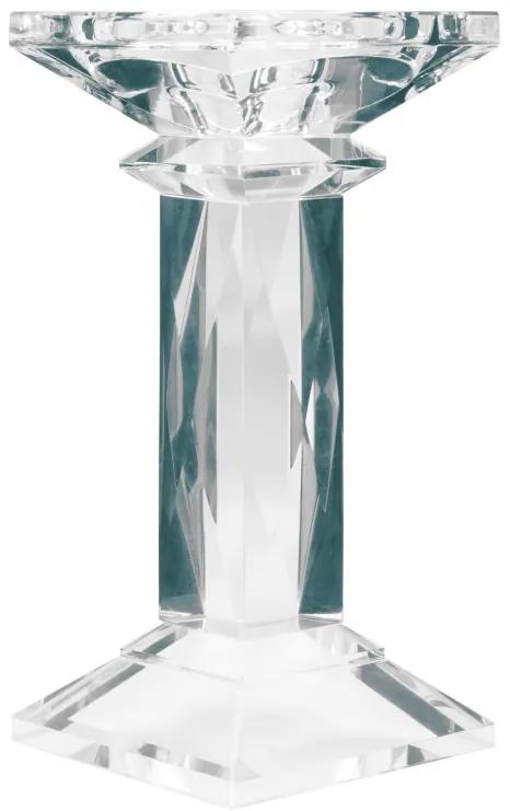 Suport lumanare din sticla de cristal Petunia I, transparent