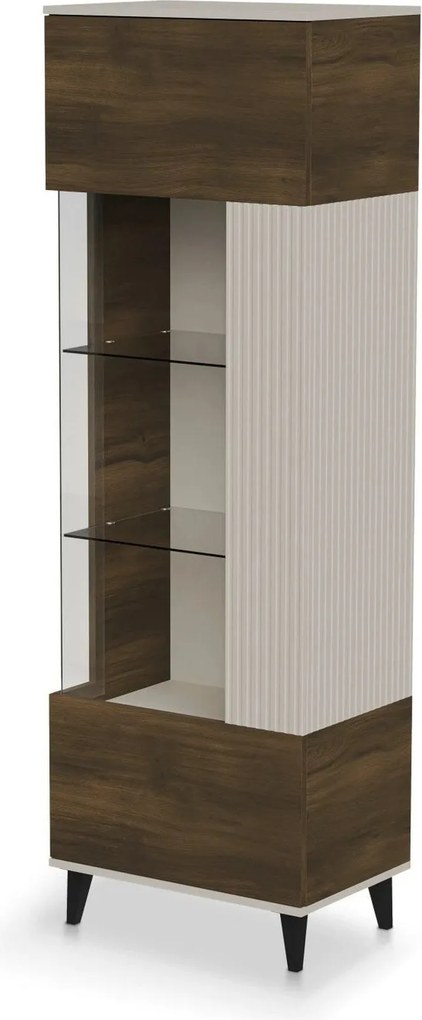 Vitrina RANDOM, nuc/casmir/negru, PAL furniruit/polipropilena, 60x40x1