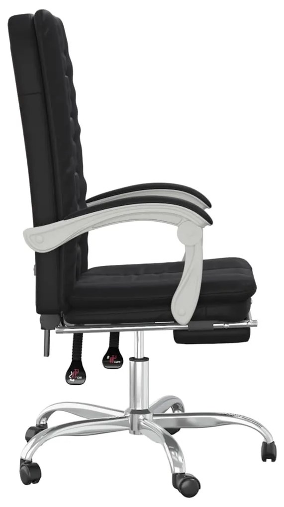 Fotoliu de birou rabatabil, negru, piele ecologica