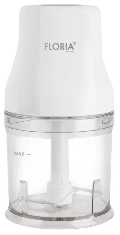 Tocator legume-fructe  chopper  FLORIA ZLN3042, putere 200W, capacitate vas 500 ml, cutit inox, alb