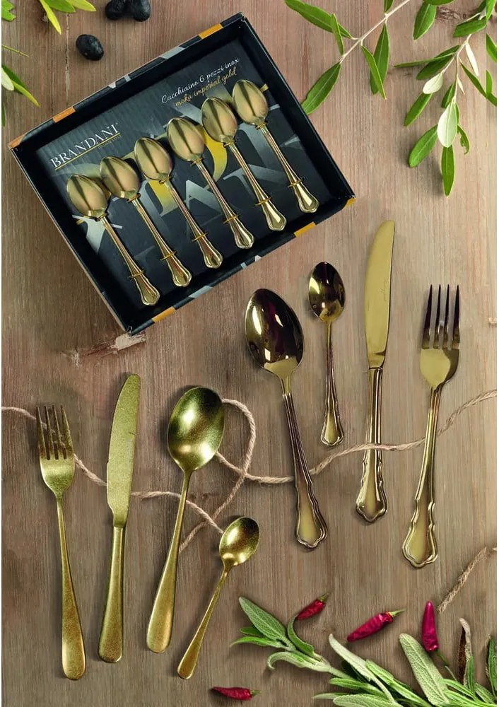 Set tacâmuri cu 16 piese Brandani, auriu