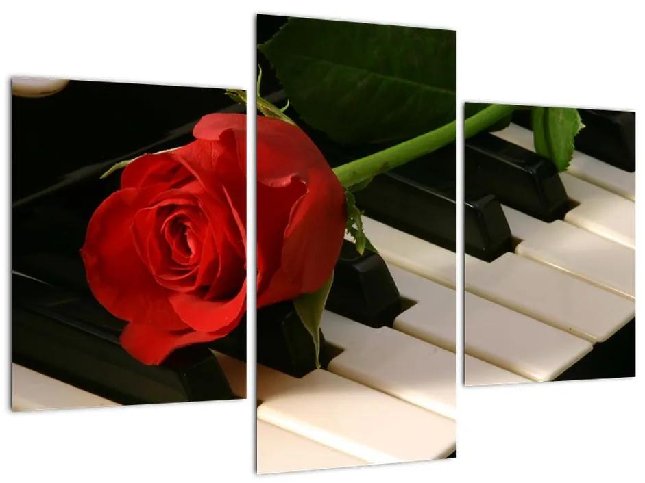 Tablou - trandafir pe pian (90x60cm)