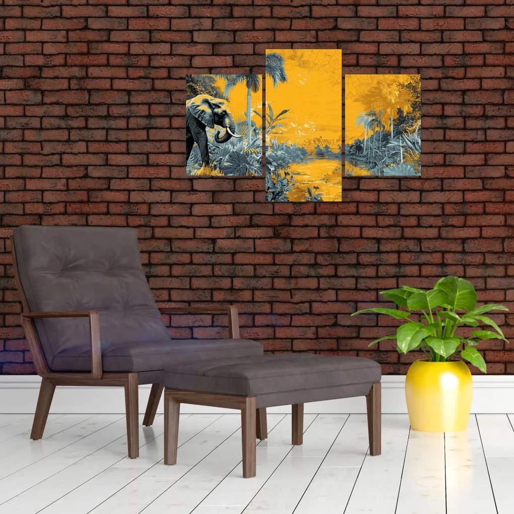 Tablou - Elefant în natură (90x60 cm)