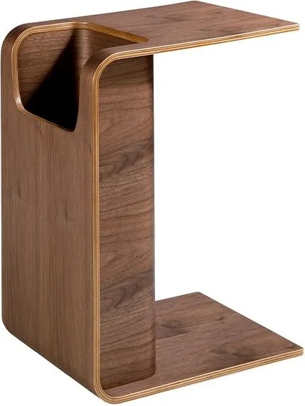 Masuta auxiliara cu spatiu pentru depozitare Walnut Wood