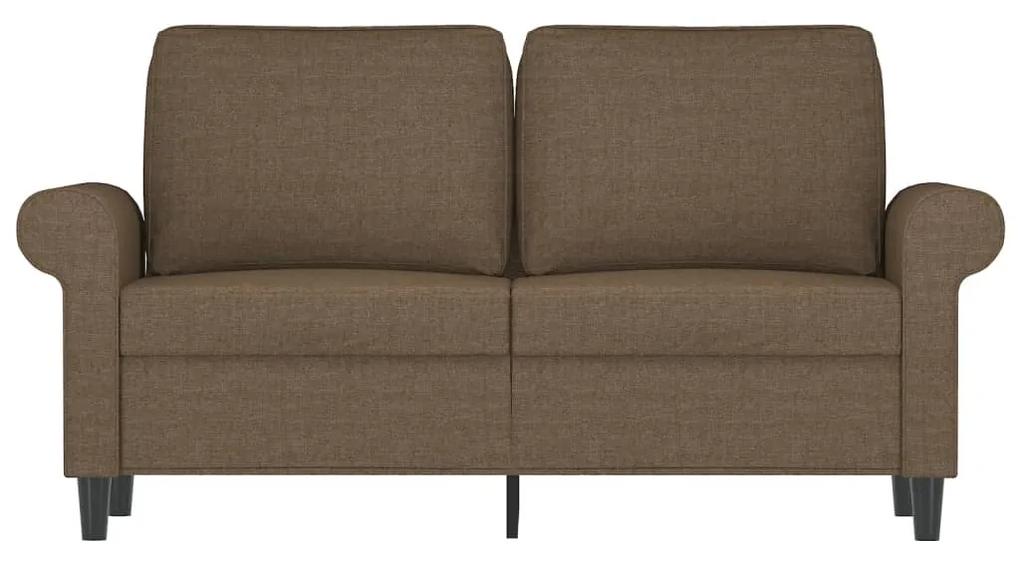 Canapea cu 2 locuri, maro, 120 cm, material textil Maro, 152 x 77 x 80 cm