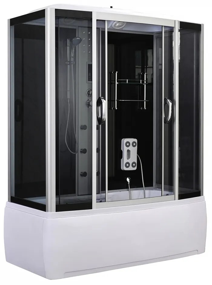 Cadă de baie cu hidromasaj Emilia 170 cu electronică, neagră
