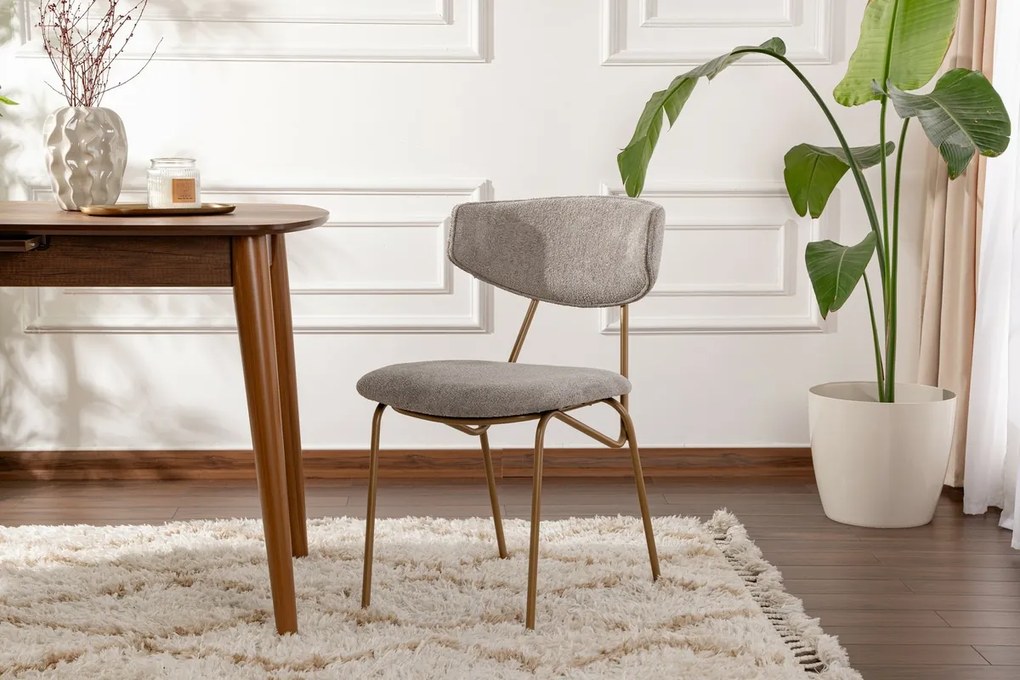Set de scaune de sufragerie Nancy Grey and Gold, 2buc.