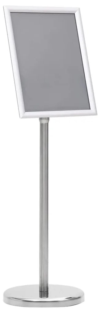 vidaXL Suport de afiș A4 cu picior, argintiu, aliaj de aluminiu