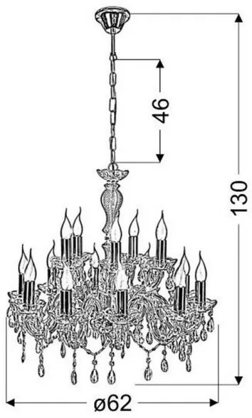 Lustră pe lanț MARIA TERESA 15xE14/40W/230V