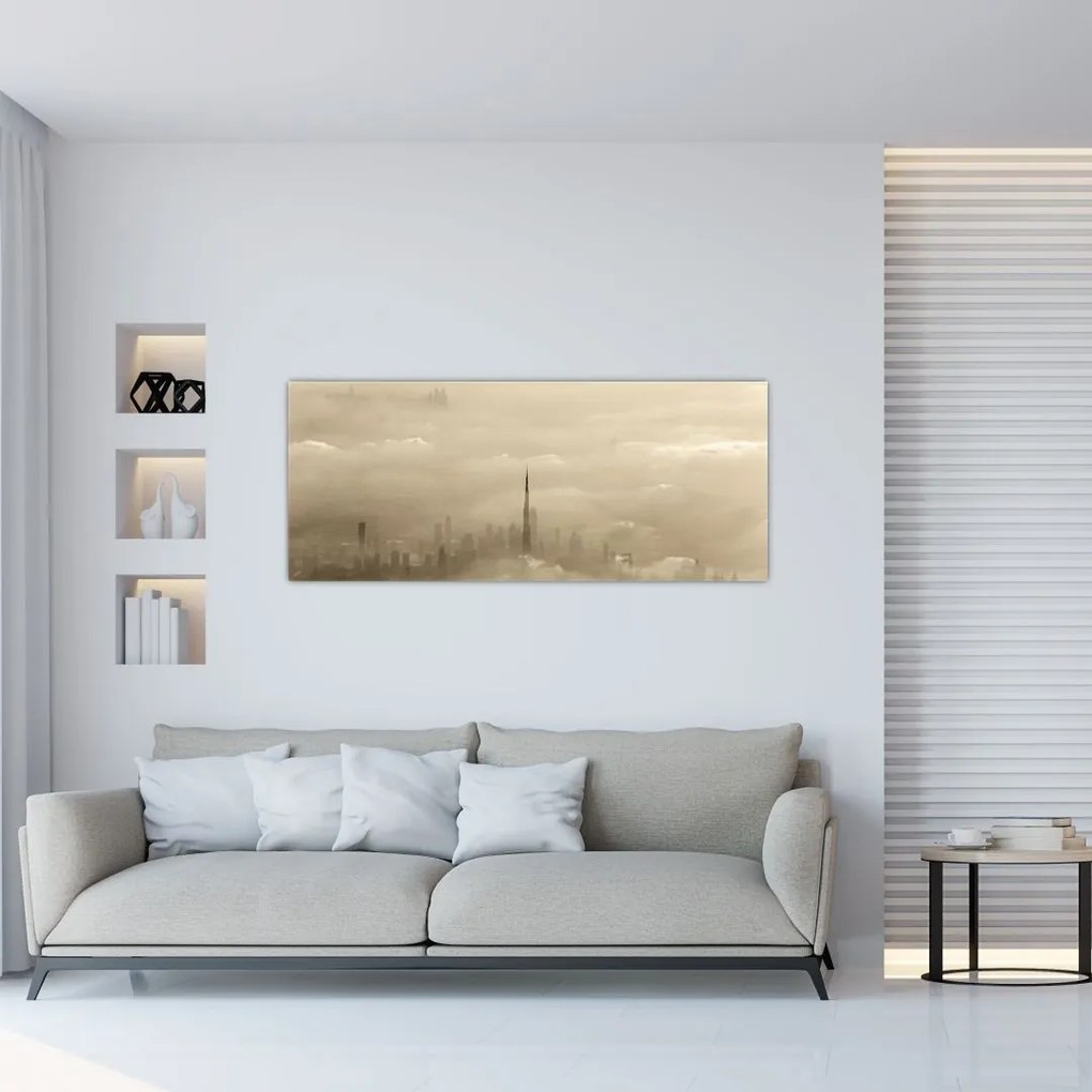Tablou - Oraș în nori (120x50 cm)