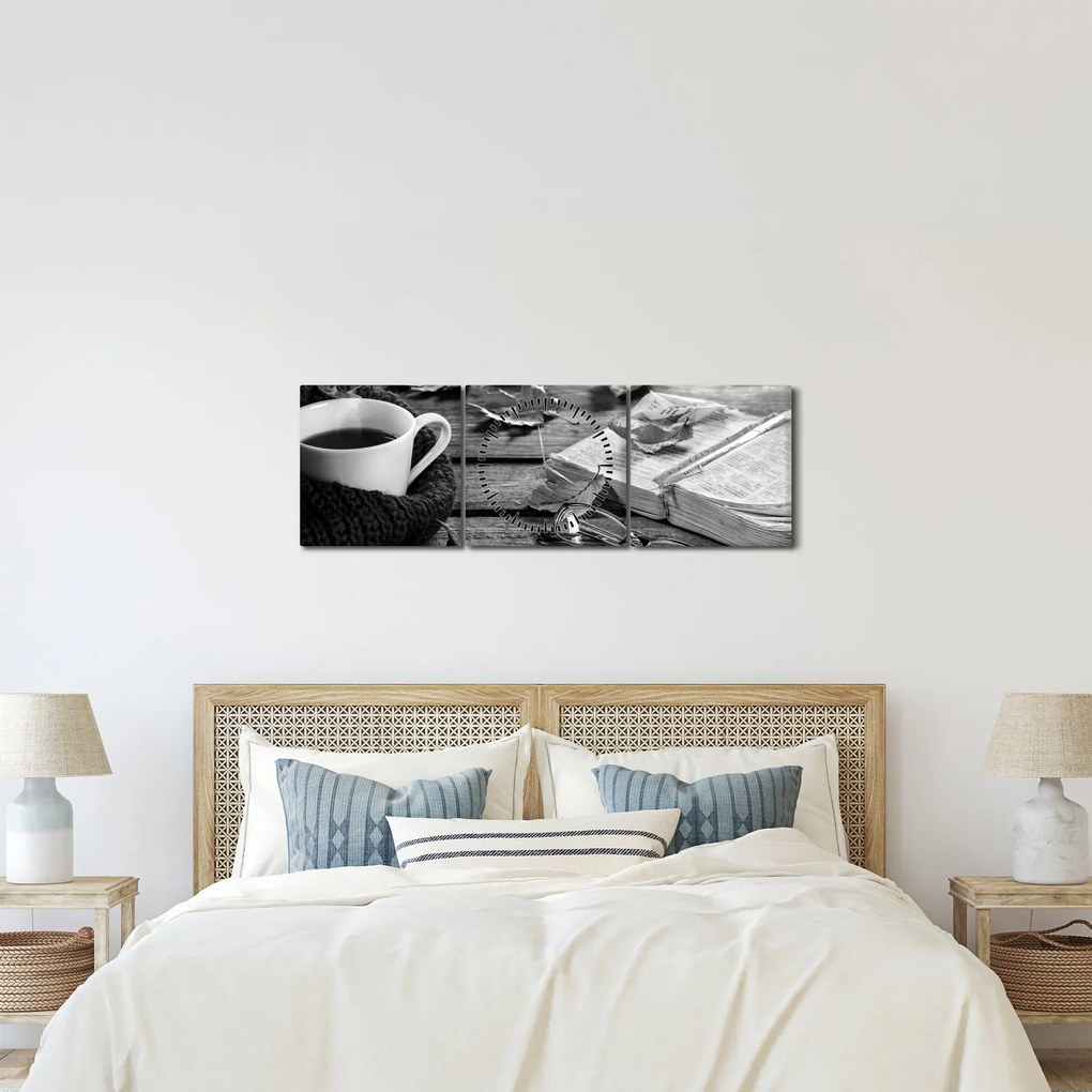 Tablou - O zi liniștită de toamnă (cu ceas) (90x30 cm)