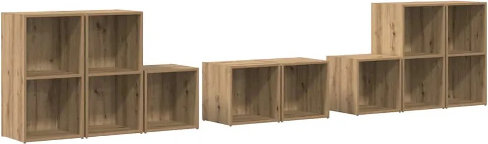 vidaXL Set dulap TV Pe perete 8 pcs Stejar Artizanal Lemn compozit