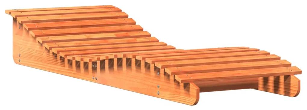 844652 vidaXL Șezlong, maro ceruit, 205x70x31,5 cm, lemn masiv de pin