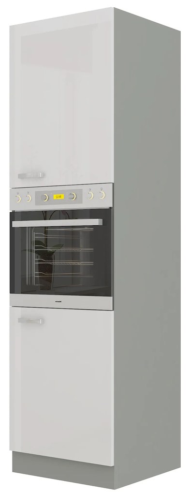 Dulap de bucătărie pentru alimente pentru cuptor Brunea 60 DP-210 2F (gri + alb lucios). 1024990