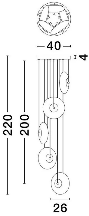 Lustra LED suspendata design modern decorativ SKIA 5L
