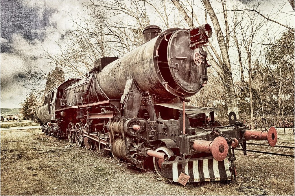 Tablou cu locomotivă istorică (90x60 cm)