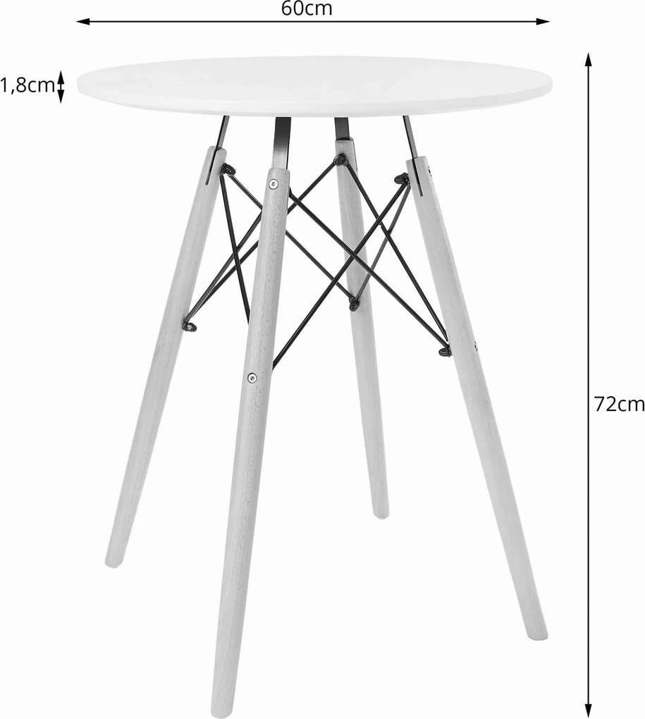Masa de sufragerie alba OSLO 60x60