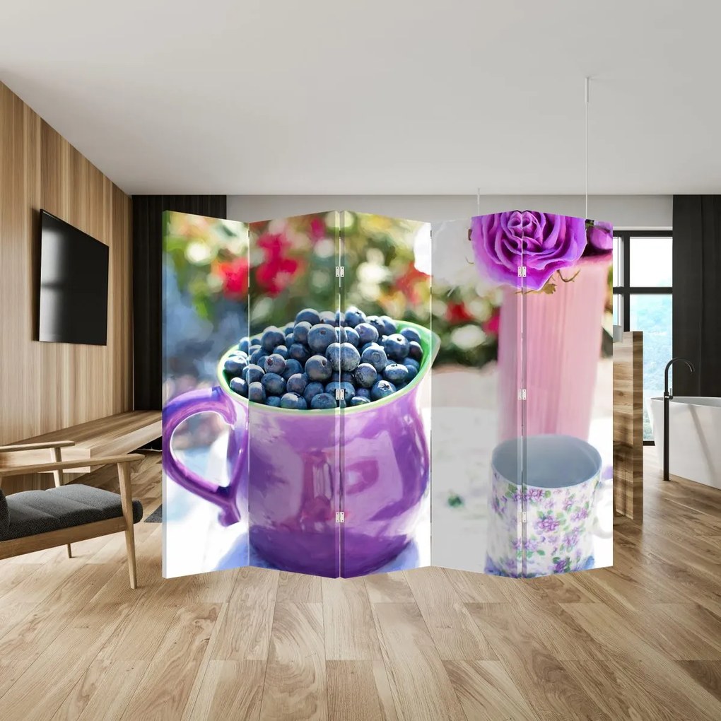 Paravan - Afine într-o ceașcă (210x170 cm)