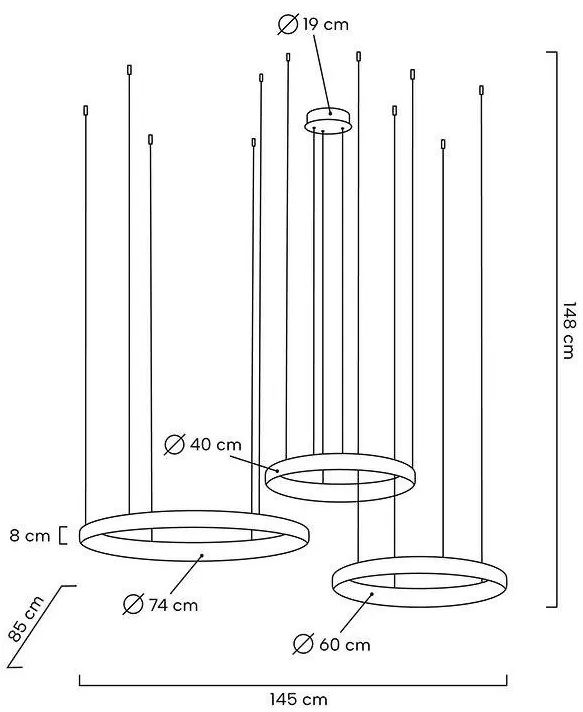 Lustra suspendata LED design ambiental Ring 3A auriu
