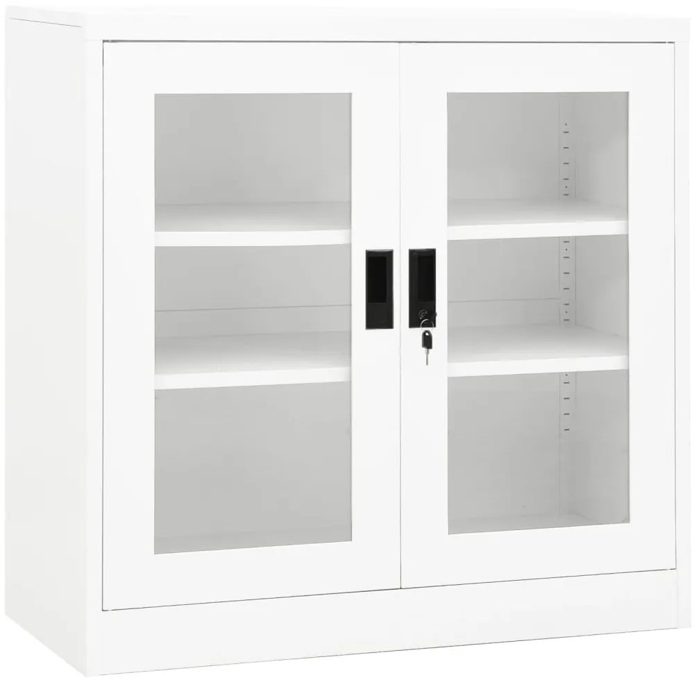 vidaXL Dulap de birou, alb, 90x40x90 cm, oțel