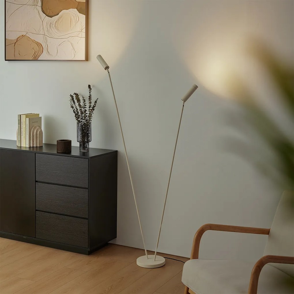 Lampă de podea modernă bej cu 2 lumini GU10 35mm - Thomas