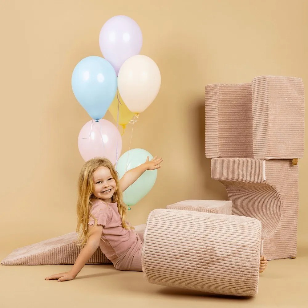 Teren de joacă din spumă kaki 4 buc. din catifea reiată înălțime 30 cm 45x170 cm Montessori – Meowbaby