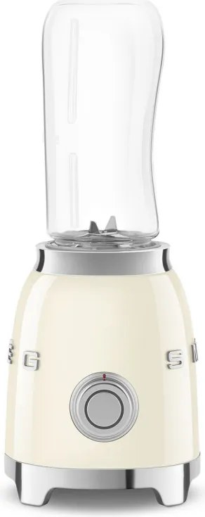 Blender Smeg PBF01CREU, 300 W, 2 x 600 ml, 20 000–24 000 rpm, Baza antiderapanta, Fara BPA, Otel inoxidabil, Crem