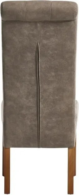 Set de 2 scaune CASA din microfibra taupe si picioare din lemn