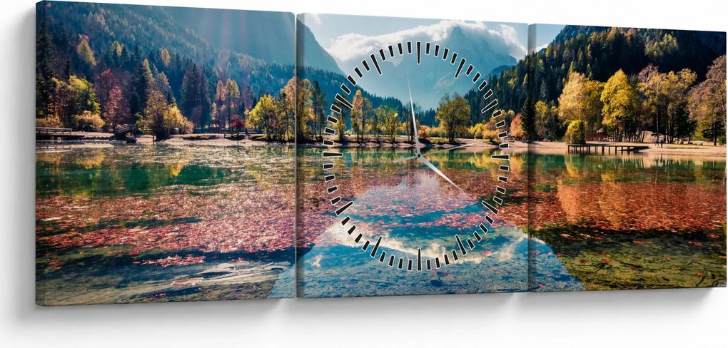 Tablou - Lacul Jasna, Gozd Martuljek, Alpii Iulieni, Slovenia (cu ceas) (90x30 cm)