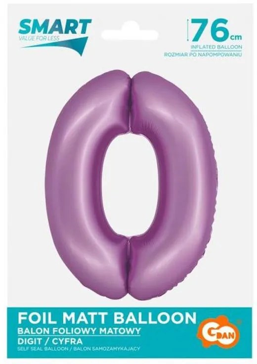 Numere Lavender Mat Balon Lavandă Numărul 0 din Foaie 76 cm